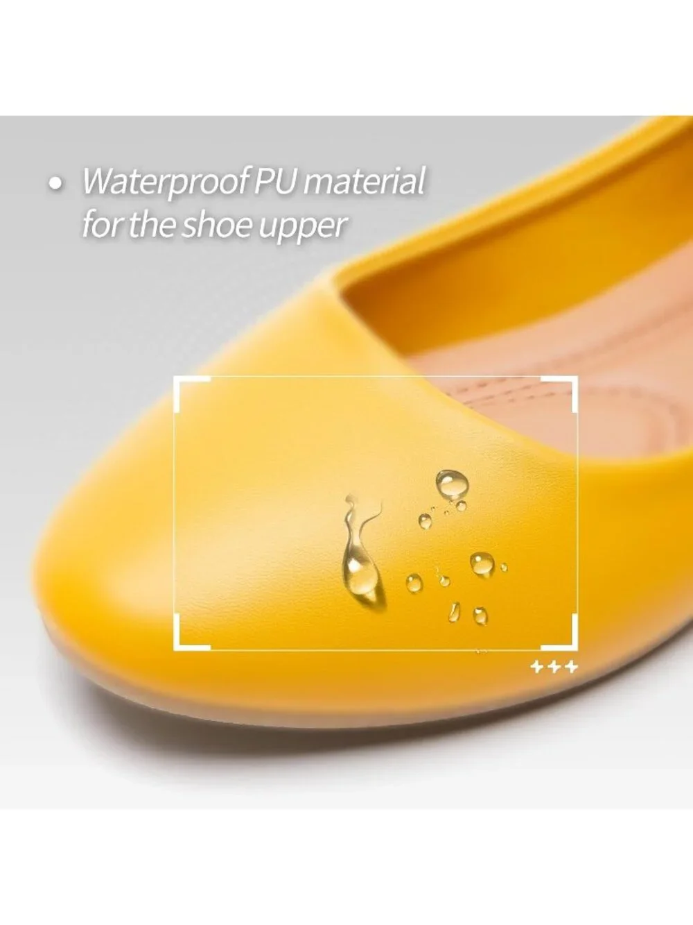 Women's Yellow PU Leather Comfortable Ballet Flat Slip on Round Toe Casual Shoes